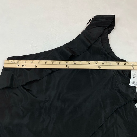 Zara black one shoulder ruffle top - Picture 2 of 8